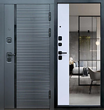 Дверь мет.ДВМ/ДИАМАНТ КВАРЦ D-93 ЗЕРКАЛО