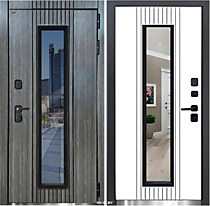 Дверь с терморазрывом на полотне и на коробе  DORSTON TermoDARKWOOD, Муар черн ср НФТ-3/Ф-63